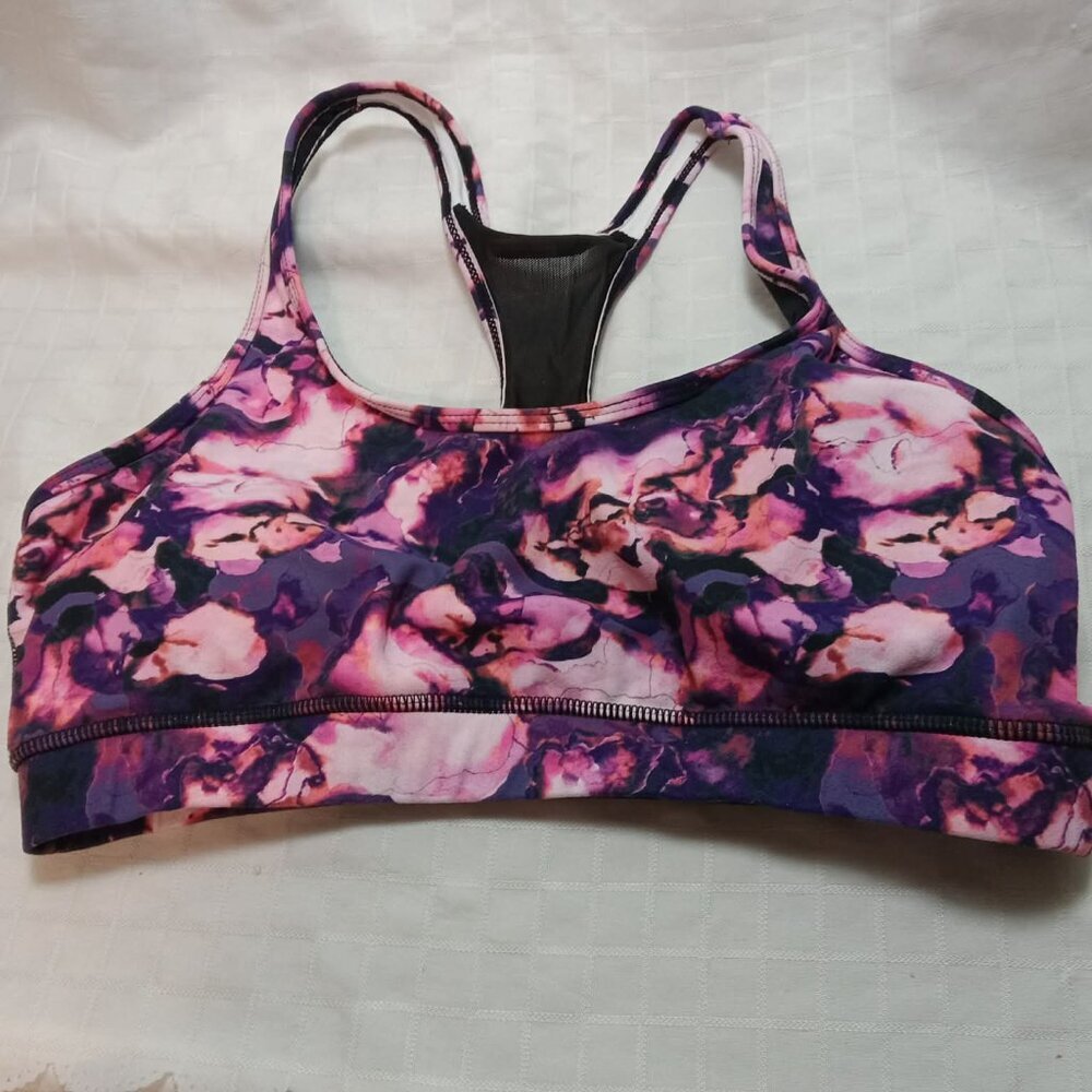MID Sports bra - Size Large - Pretty Tie-dye pattern with mesh at the back